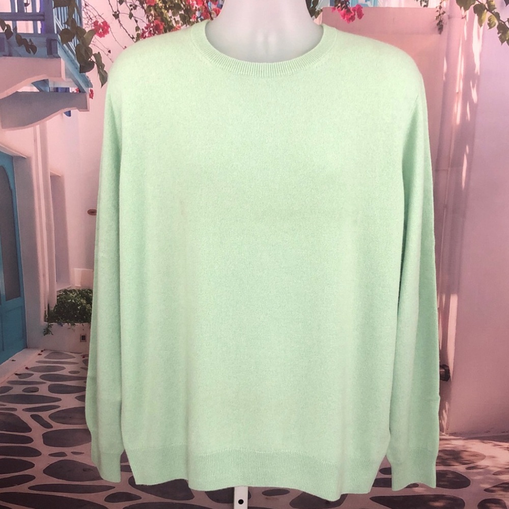 NWT J. Crew 100% Cashmere Mint Green Crewneck Sweater